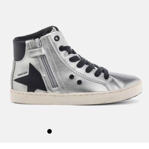 Geox Respira Silver Kalispera High-top Sneakers Size 4 Big Girls
